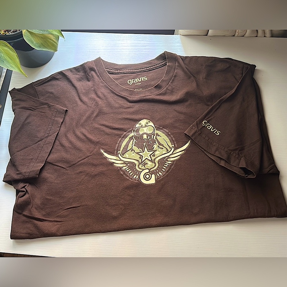EUC Gravis Men’s Brown Graphic Short Sleeve Tee Sz L
